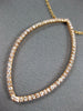 ESTATE LARGE .40CT DIAMOND 14K ROSE GOLD OPEN MARQUISE SHAPE LEAF NECKLACE 26825
