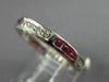 ESTATE .48CT DIAMOND & AAA RUBY 18KT WHITE GOLD ETERNITY ANNIVERSARY RING #26495