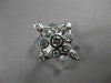 ESTATE LARGE .48CT DIAMOND 14KT WHITE GOLD OPEN BEZEL FLOWER FUN RING #20573