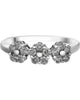 ESTATE .53CT DIAMOND 18KT WHITE GOLD 3D CLASSIC FLOWER MATTE & SHINY FUN RING