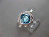 1.62CT DIAMOND & AAA BLUE TOPAZ 14K WHITE GOLD CUSHION & ROUND FILIGREE FUN RING