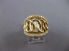 LARGE .80CT DIAMOND 14KT YELLOW GOLD 3D MULTI ROW LOVE KNOT GRADUATING FUN RING