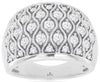 WIDE 1CT DIAMOND 14KT WHITE GOLD MULTI ROW FILIGREE MULTI WAVE ANNIVERSARY RING