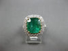 EXTRA LARGE 6.27CT DIAMOND & AAA EMERALD 18K 2 TONE GOLD 3D HALO ENGAGEMENT RING