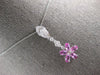 ESTATE 1.54CT DIAMOND & AAA PINK SAPPHIRE 18K WHITE GOLD LARIAT FLOATING PENDANT