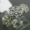 ESTATE WIDE 1.19CT DIAMOND 18KT WHITE GOLD 3D 3 FLOWER PAST PRESENT FURURE RING