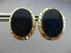 ESTATE LARGE AAA LAPIS 14KT YELLOW GOLD 3D HANDCRAFTED CLIP ON EARRINGS #26366