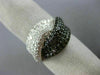 ESTATE LARGE 2.68CT BLACK & WHITE DIAMOND 14K WHITE GOLD INFINITY LOVE KNOT RING