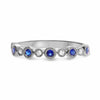 .27CT DIAMOND & AAA SAPPHIRE 14KT WHITE GOLD 3D ROUND FILIGREE ANNIVERSARY RING