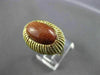 ANTIQUE WIDE & LARGE AAA GOLDSTONE 14KT YELLOW GOLD 3D SOLITAIRE FUN RING #24322