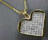 LARGE 2.60CT DIAMOND 14KT YELLOW GOLD 3D PRINCESS INVISIBLE HEART LOVE PENDANT