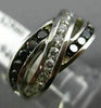 ESTATE WIDE .64CT BLACK & WHITE DIAMONDS 14KT WHITE GOLD INFINITY LOVE RING #860