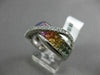 ESTATE 3.02CT DIAMOND & MULTI COLOR SAPPHIRE 14KT WHITE GOLD X DESIGN LOVE RING