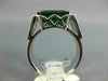 ESTATE 3.84CT DIAMOND & AAA EMERALD 18KT WHITE GOLD 3D SQUARE ENGAGEMENT RING
