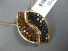ESTATE LARGE 1.10CT BLACK & ORANGE DIAMOND 18KT ROSE GOLD MARQUISE SHAPE PENDANT