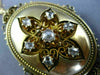 ANTIQUE LARGE 1.0CT ROSE CUT DIAMONDS 14KT YELLOW GOLD VICTORIAN PENDANT #26184