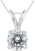 ESTATE 1.0CT DIAMOND 14KT GOLD CLASSIC ROUND SOLITAIRE 4 PRONG FLOATING PENDANT