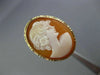 ESTATE 14KT YELLOW GOLD CAMEO RING. 3D OVAL HANDCRAFTED DIAMOND CUT DESIGN