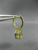 ESTATE .53CT DIAMOND 14K YELLOW GOLD 3D SOLITAIRE HALO FLOATING HANGING EARRINGS