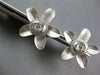 ESTATE LARGE .48CT DIAMOND 18K 2 TONE GOLD ROUND & BAGUETTE FLOWER STUD EARRINGS