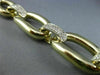 ESTATE WIDE LONG 1.50CT DIAMOND 14KT YELLOW GOLD ITALIAN 3D OPEN OVAL BRACELET