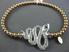 ESTATE LARGE 1.13CT DIAMOND & AAA SAPPHIRE 14KT WHITE & ROSE GOLD SNAKE BRACELET