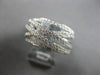 ESTATE LARGE 1.07CT DIAMOND 18KT WHITE GOLD 3D MULTI ROW CRISS CROSS LOVE RING