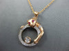 .15CT DIAMOND & AAA RUBY 14KT ROSE GOLD CIRCULAR HAPPY PANTHER TIGER FUN PENDANT