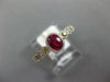 1.04CT DIAMOND & AAA RUBY & YELLOW SAPPHIRE 14KT WHITE GOLD FILIGREE BEZEL RING