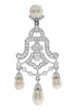 .66CT DIAMOND & AAA SOUTH SEA PEARL 18KT WHITE GOLD CHANDELIER HANGING EARRINGS