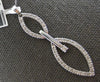 LARGE .38CT DIAMOND 14KT WHITE GOLD DOUBLE LEAF SOLITAIRE FUN FLOATING PENDANT