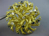 ANTIQUE .46CT DIAMOND & AAA SAPPHIRE 18KT YELLOW GOLD 3D ETOILE LEAF PIN BROOCH