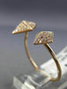 ESTATE WIDE .25CT ROUND DIAMOND 14KT ROSE GOLD 3D PAVE DOUBLE PYRAMID FUN RING