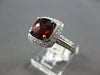 LARGE 2.37CT DIAMOND & AAA GARNET 14KT WHITE GOLD CUSHION & ROUND HALO FUN RING