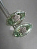ESTATE 16.85CT DIAMOND & GREEN AMETHYST 18KW GOLD MARQUISE FLOWER CLIP EARRINGS