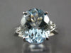 LARGE 3.40CT DIAMOND & AAA AQUAMARINE 14KT WHITE GOLD CLASSIC OVAL & ROUND RING