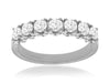 ESTATE 1.18CT DIAMOND 14KT WHITE GOLD 3D ROUND 7 STONE WEDDING ANNIVERSARY RING