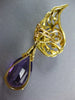 ANTIQUE EXTRA LARGE 22.0CT AAA AMETHYST 14KT YELLOW GOLD 3D PEAR SHAPE EARRINGS