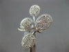 ESTATE LARGE .75CT DIAMOND 14KT WHITE GOLD CLUSTER HALO CRISS CROSS FLOWER RING