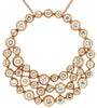ESTATE 1.16CT DIAMOND 14K ROSE GOLD 3D BEZEL CLUSTER ETOILE CIRCULAR FUN PENDANT