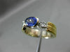 ESTATE 1.06CT DIAMOND & TANZANITE 14K 2TONE GOLD SEMI BEZEL ENGAGEMENT RING 2622