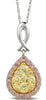 .59CT PINK & FANCY YELLOW DIAMOND 14KT TRI COLOR GOLD CLUSTER INFINITY PENDANT