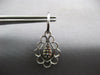 LARGE 1.75CT DIAMOND 14KT WHITE GOLD 3D FLOWER TEAR DROP HUGGIE HANGING EARRINGS