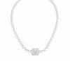 EXTRA LARGE 22.25CT DIAMOND 18KT WHITE GOLD MULTI FLOWER SQUARE OCTAGON NECKLACE