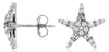 ESTATE .50CT DIAMOND 14KT WHITE GOLD ROUND & BAGUETTE FLOWER STAR STUD EARRINGS