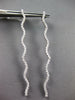 LARGE 1.0CT DIAMOND 14KT WHITE GOLD 3D CLASSIC ELONGATED WAVE HANGING EARRINGS