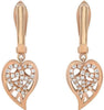 ESTATE .21CT DIAMOND 18KT ROSE GOLD 3D HEART SHAPE LEVERBACK HANGING EARRINGS