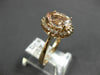 ESTATE LARGE 2.96CT DIAMOND & AAA MORGANITE 14KT ROSE GOLD OVAL ENGAGEMENT RING