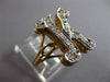 ESTATE LARGE .25CT DIAMOND 14KT WHITE & YELLOW GOLD K INITIAL DOUBLE PLATE RING