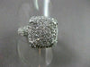 ESTATE LARGE 1.13CT DIAMOND 14KT WHITE GOLD PAVE FILIGREE SQUARE RING BEAUTIFUL!